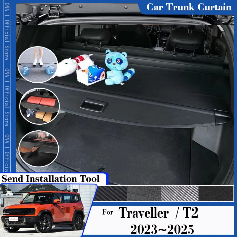 

Car Trunk Curtain Covers For Jetour Traveller 2023 2024 2025 Retractable Rear Trunk Rack Partition Shelters Set Auto Accessories