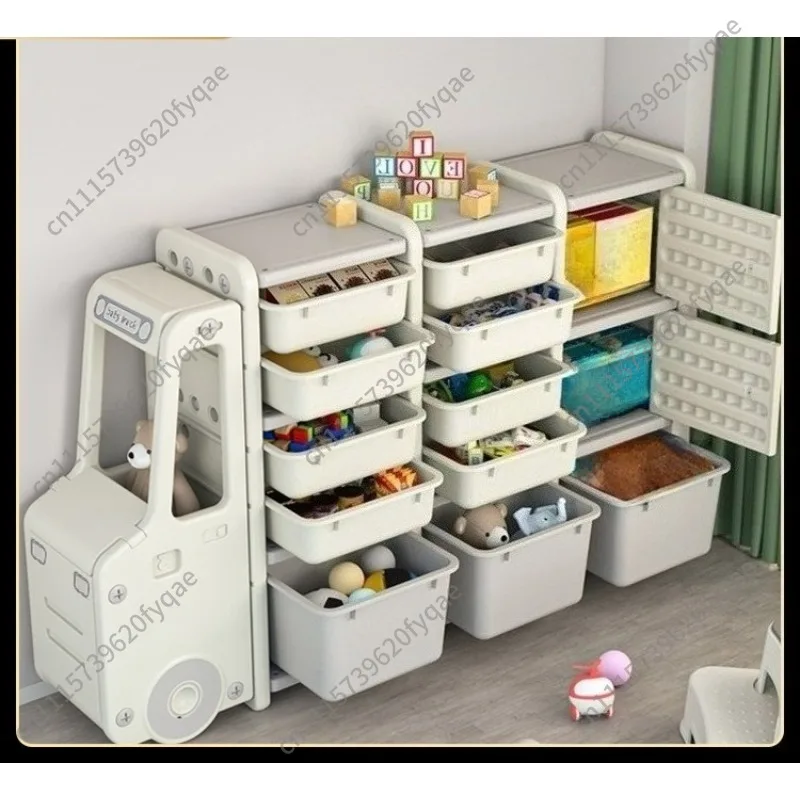 Floor Standing Drawer Type Kids Toy Storage Rack, Multi-layer Children Organizer Cabinet