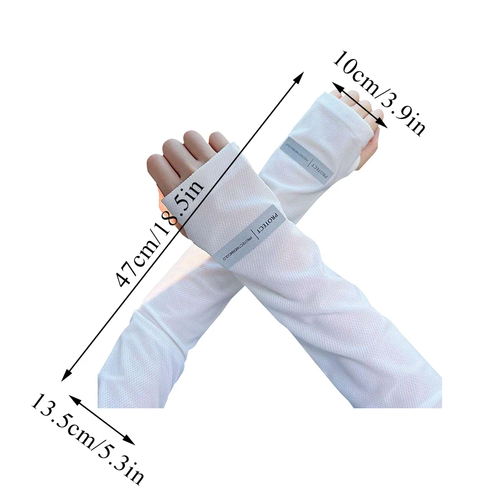 Sarung tangan es elastis lengan tabir surya perlindungan luar ruangan sarung tangan tahan UV sarung tangan penyerap keringat Mangas Largas untuk Brazo