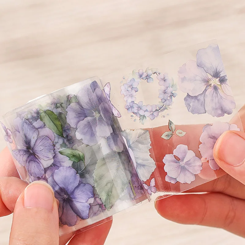 JIANQI 50mm*2m 1pc PET Tape Stickers Creativity Scrapbooking Hand Account Adhesive hand made Diy Junk Journal Craft Supplies view 6