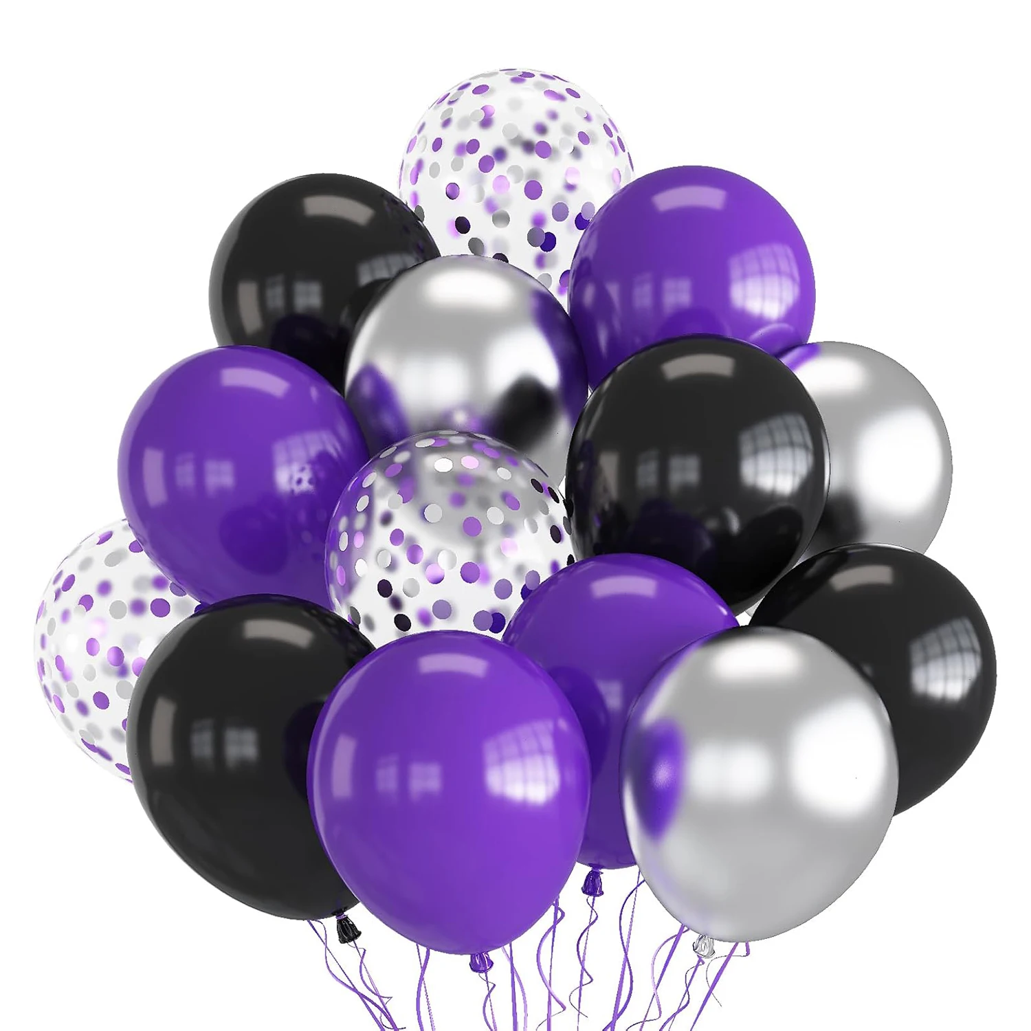 

12inch 70/75pcs purple gold pink balloon set with confetti, suitable for weddings, birthdays, pop parties, family gatherings