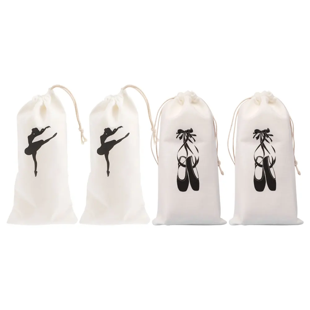 

4 Pcs Dance Shoe Bag Portable Drawstring Travel Bags Dancing Case Ballet Suitcase