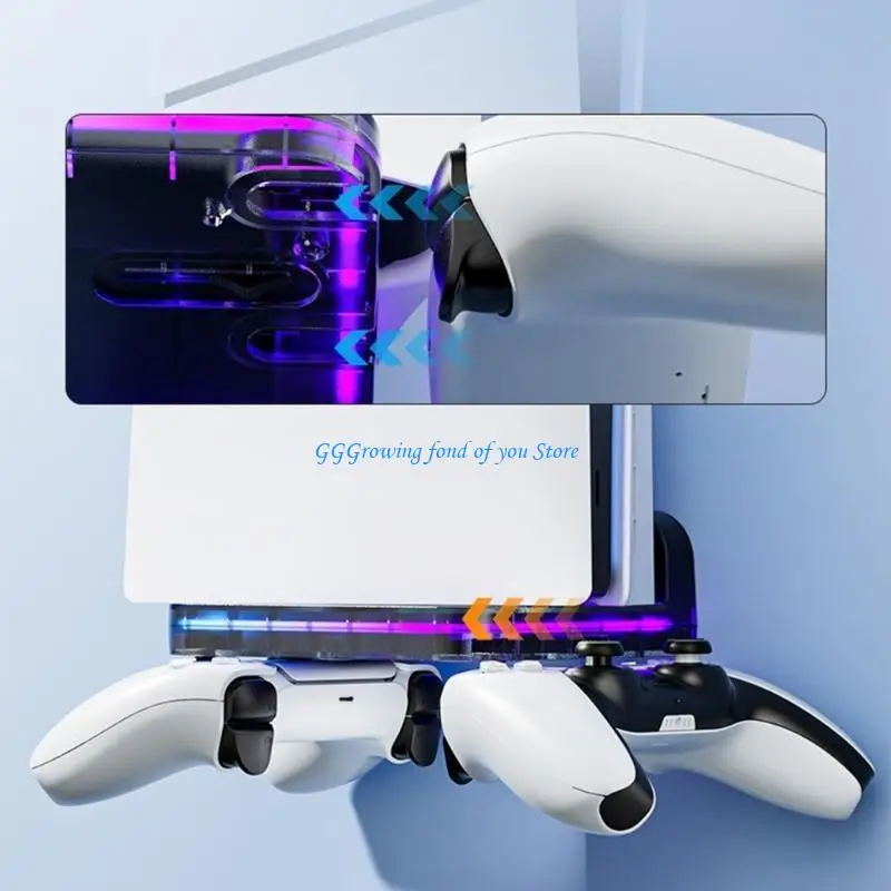 

H9EB Bracket Wall Mount for Game Console Space Saving Holder with Controller Hanger