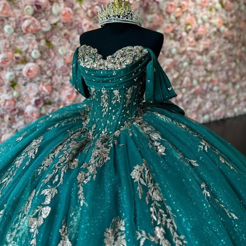 فساتين الأميرة quinceanera بدون أكتاف مزينة بالخرز حتى مشد حلو 16 عيد ميلاد فيستدو 15 سنة