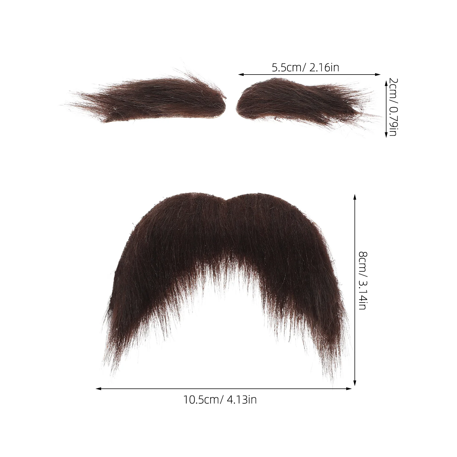 1 set Self-Adhesive Fake Mustache Eyebrows Set Lightweight Stick On Beard For Men Halloween Costume Party Old Man Look Cosplay