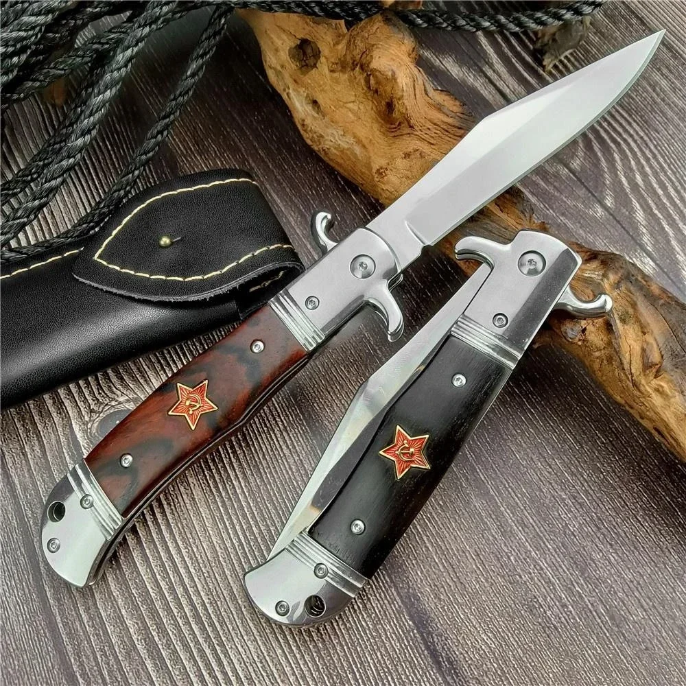 Russian Finka NKVD KGB Outdoor Hunting Tactical Folding Pocket Knife Military Quick Opening Camping Hand Tools