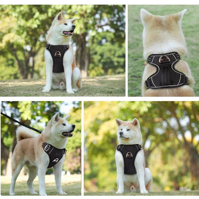 Benepaw-No Pull Dog Harness, No Choke, fácil alça de controle, Reflective Pet Harness, ajustável macio acolchoado colete do cão, 2 Clipes Trela