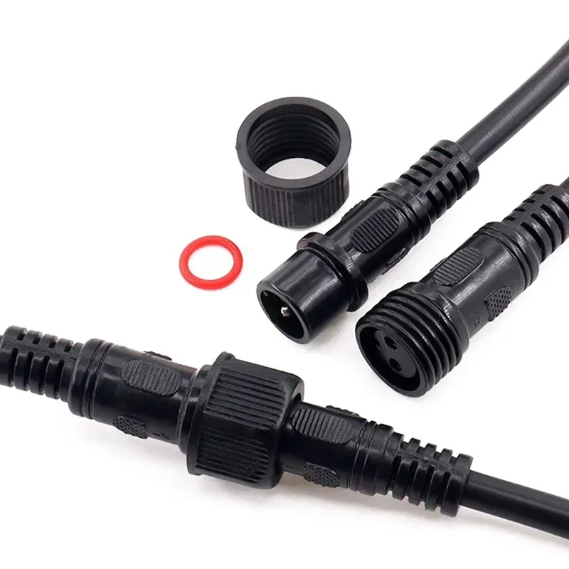 5/20Pcs M16 Waterproof 2 3 4 5 Pin IP65 Cable Wire Plug for LED Strip Male and Female Jack 22mm nut Connector Length 20CM OD 6mm