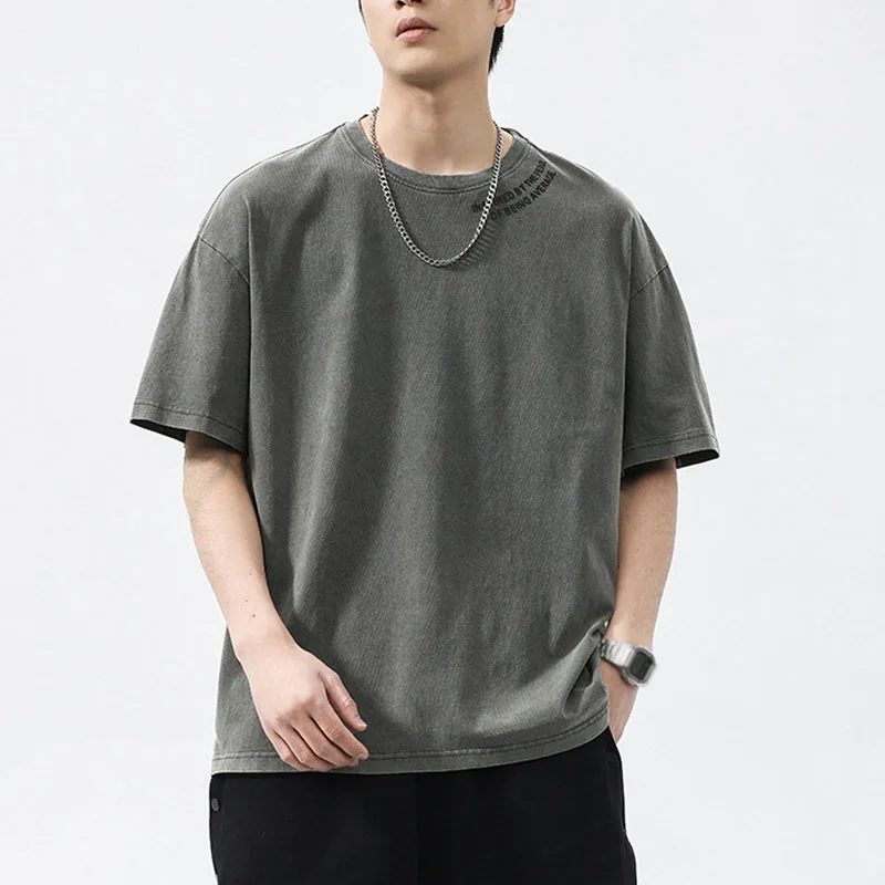 Summer men oversized loose casual T-shirt Fat shirt