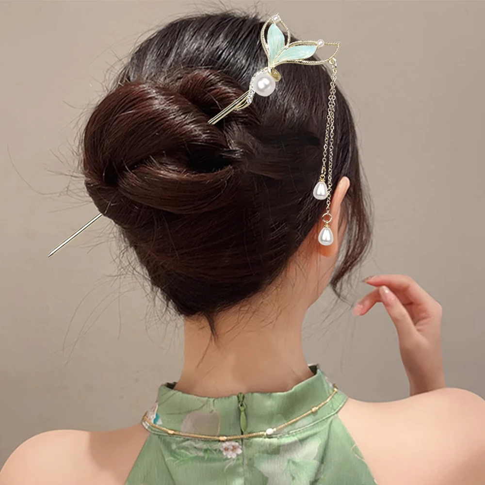 

Elegant Hair Pin Tassel Hairpins Fish Tail Design Hair Accessories Women Girls Jewelry Hair Stick