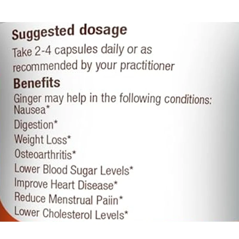 Raw Ginger Root - Organic (60 Vegetables), 1000mg Per Serving | Supports Digestive Health, Non GMO