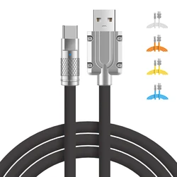 USB C타입 케이블 초고속 충전 와이어, 액체 실리콘 C타입 케이블, 샤오미 화웨이 삼성 POCO 데이터 충전기 코드, 120W 7A