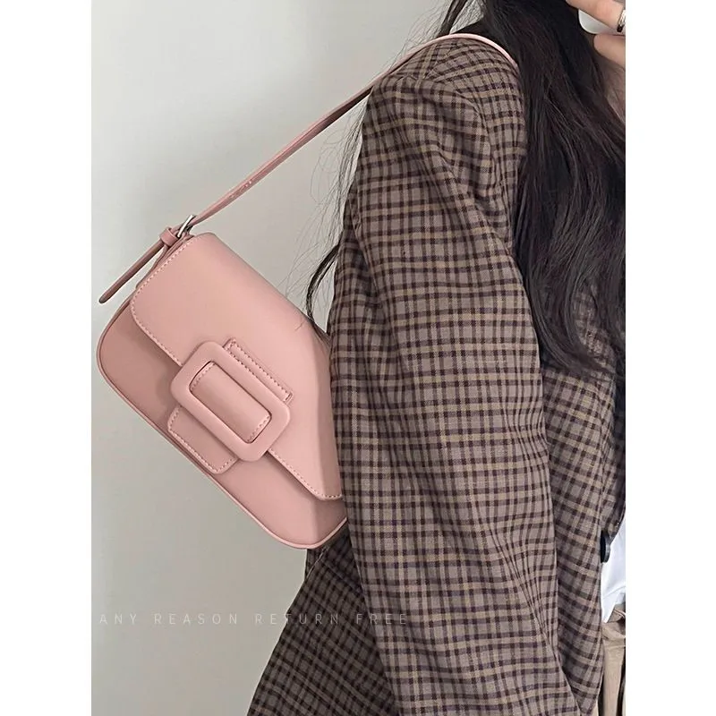 JIAERDI Retro Pink Y2k Bags Women High Street Hot Girls Leather Square Designer Luxury Bag Ladies Vintage Handbag Underarm Bag