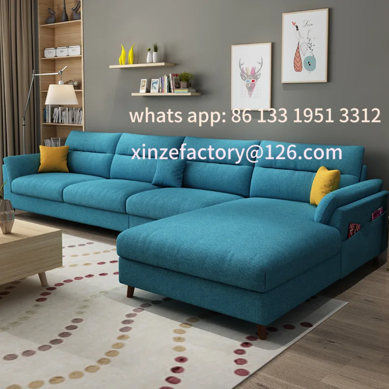 

Customizable fabric living room 2022 new simple modern size apartment furniture 3 meters 2 Nordic latex sofa