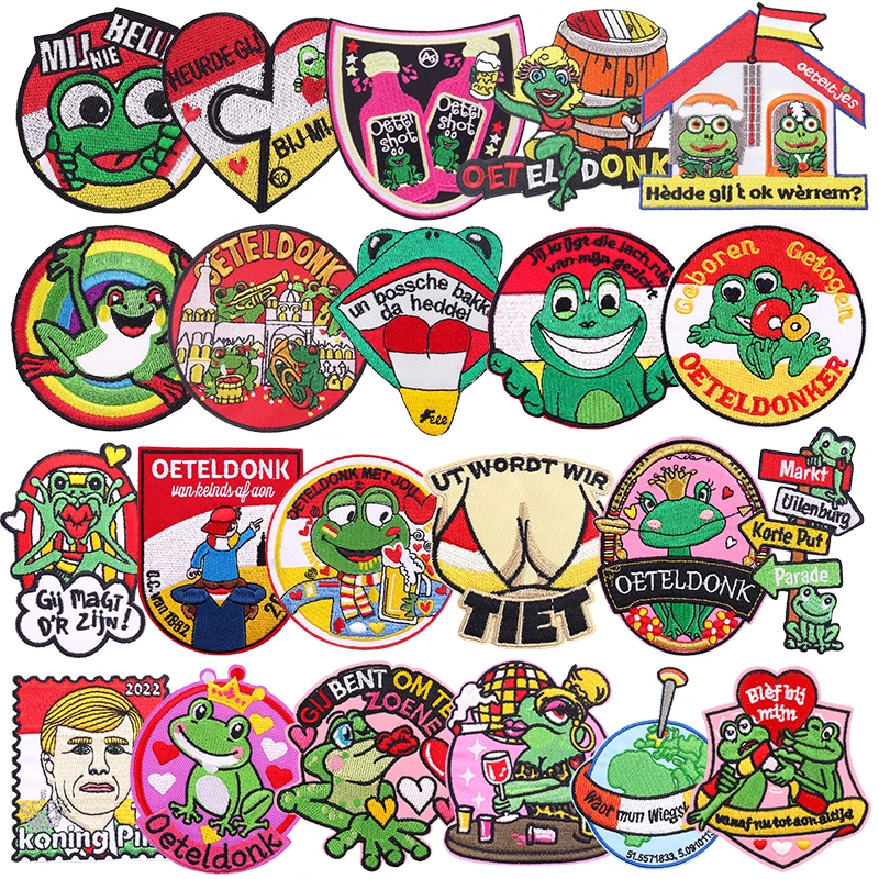Oeteldonk Emblem Niederländischer Karneval Gestickter Aufnäher für Kleidung Eisen auf Patches Festival Abzeichen für Kostüm Hut Souvenir Geschenk
