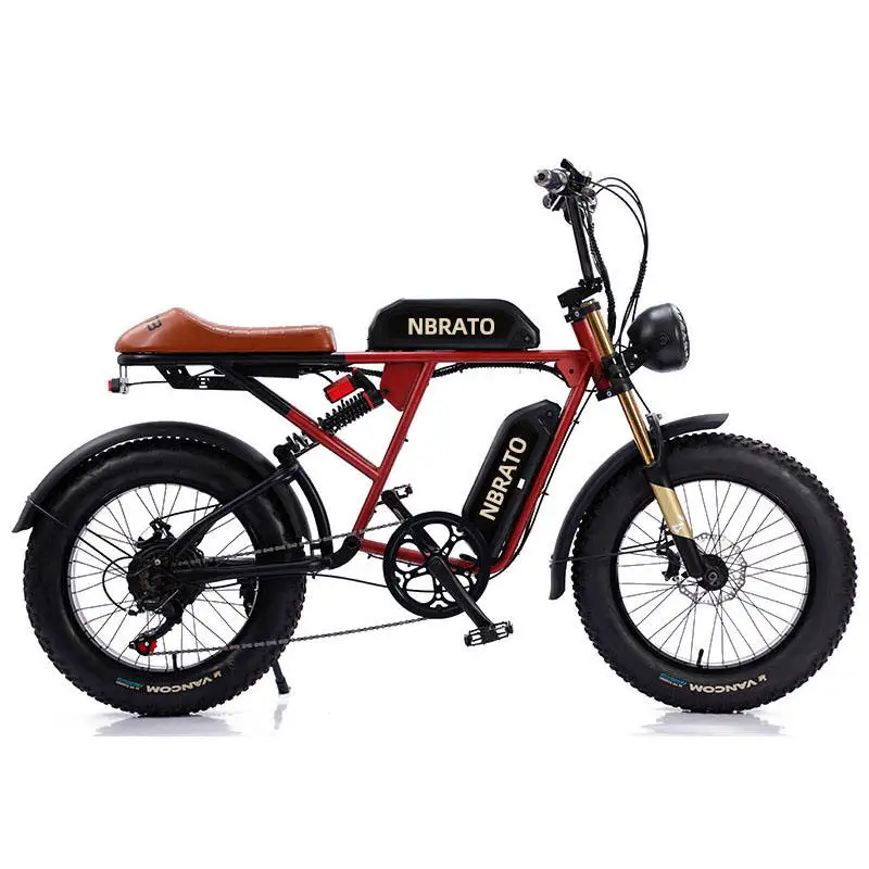 2024 New Retro Vintage Super Electric Hybrid Bike 73 Fat Tire 20 Inch 1500W Ebike 48V 13AH/26AH Long Range E Bike