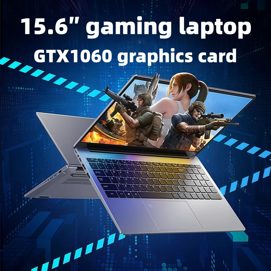 15.6 "intel N95 gtx1060 laptop da gioco computer portatile notebook PC laptop Gamer 32 GB DDR4 1 TB NVMe Windows11 Tastiera retroilluminata