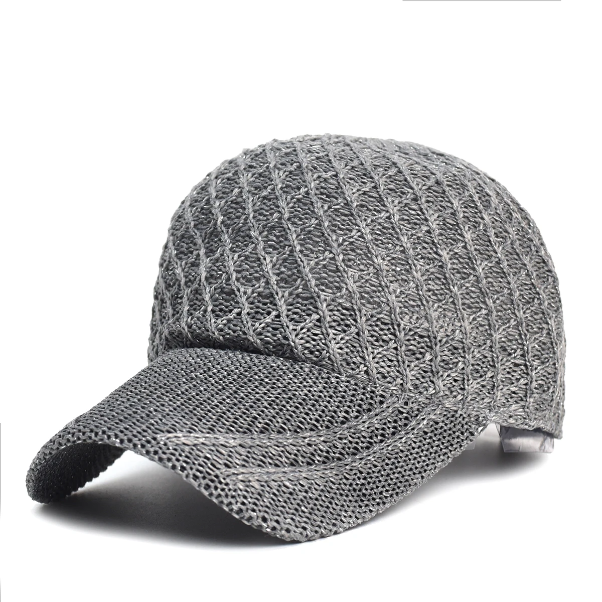 Summer Women\'s Hollow baseball cap Breathable Knit Hat Holiday Mesh Hat Adjustable Cap Sun Hat