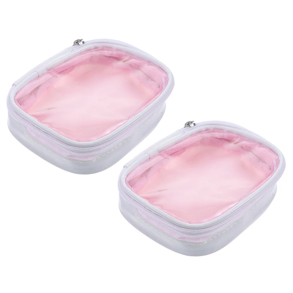 

2 Pcs Wash Bag Washing Makeup Travel Women Plastic Small Clear Bags with Zipper