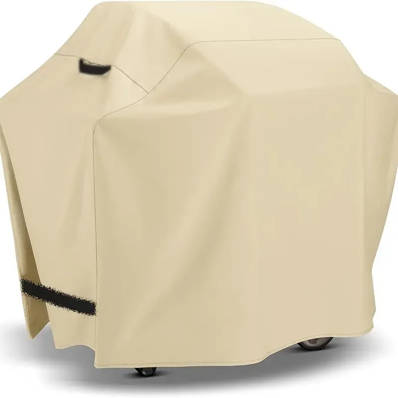 Spot Beige 420D Oxford Cloth Barbecue Cover,Stove Dust Cover,Waterproof Waterproof BBQcover,Courtyard Furniture Protective Hood