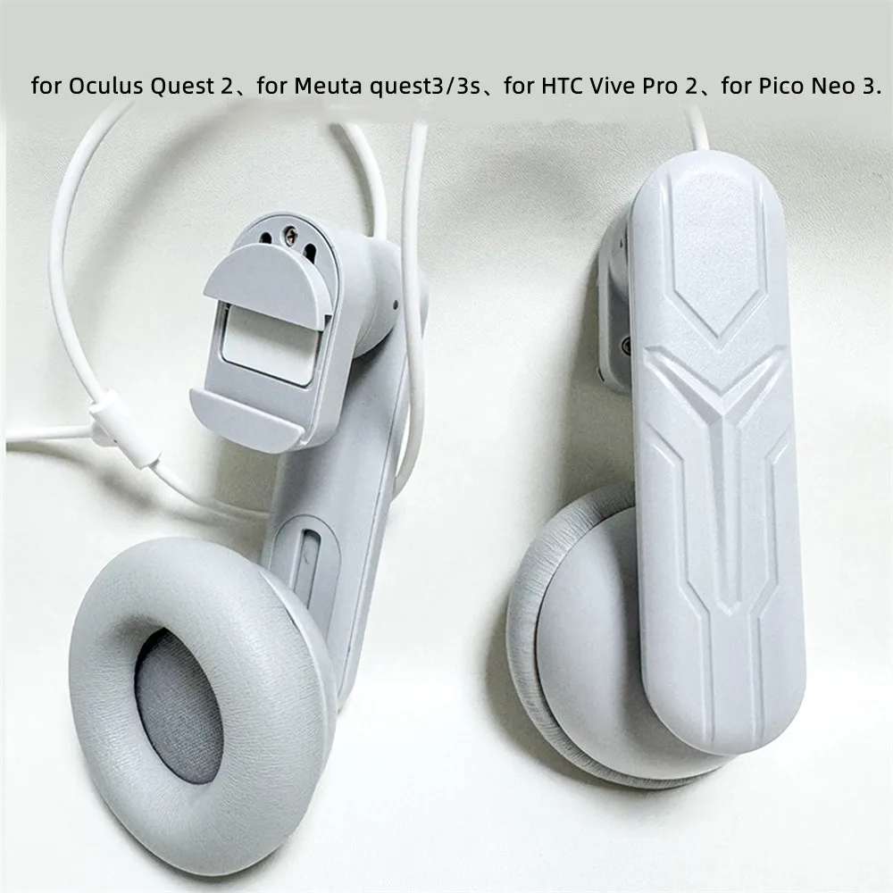 

Накладные наушники с клипсой, удобный усилитель звука, белый для Meta Quest 2/ Quest 3, гарнитура VR, улучшение игрового опыта