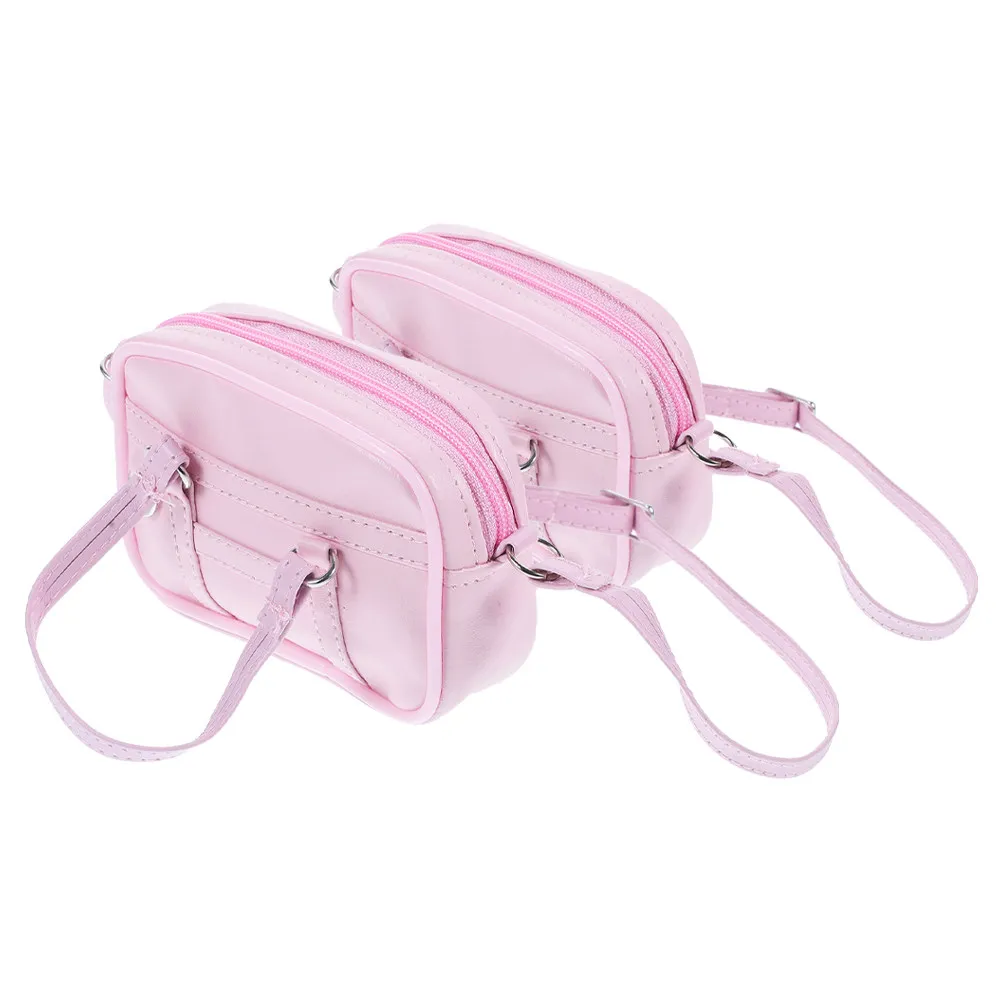 

2Pcs Miniature Dollhouse Bags for 18 Inch Figures Crossbody Shoulder Style Dress Up Costume Accessories Indoor Outdoor Play