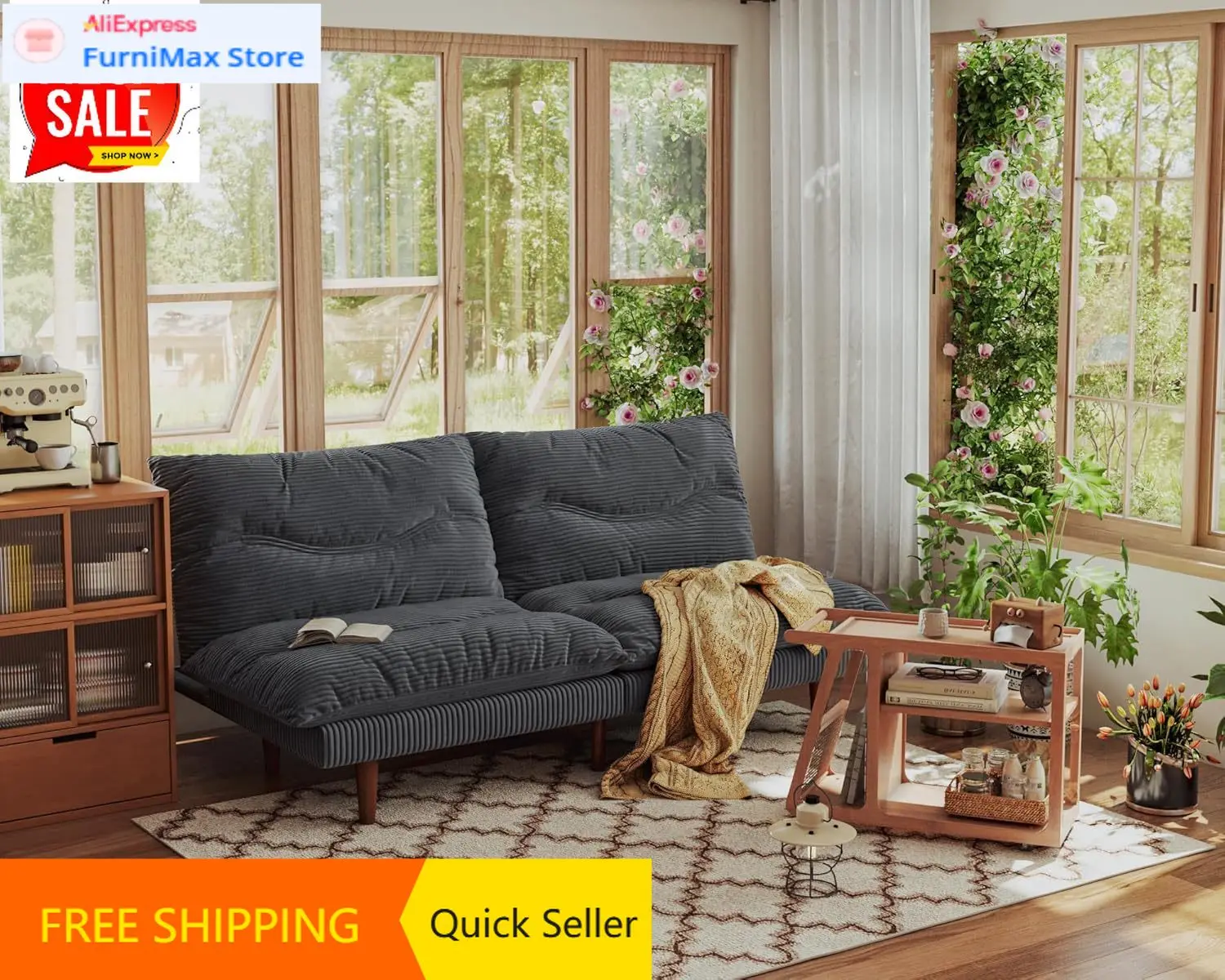 Futon Sofa Bed, 69 …