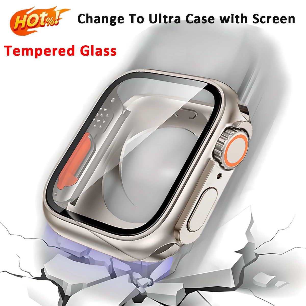 

Upgrade Change To Ultra PC Case for Apple Watch11 10 42mm 46mm 41/45mm 40/44mm Screen Protector Cover Bumper IWatch 10 9 8 7 6
