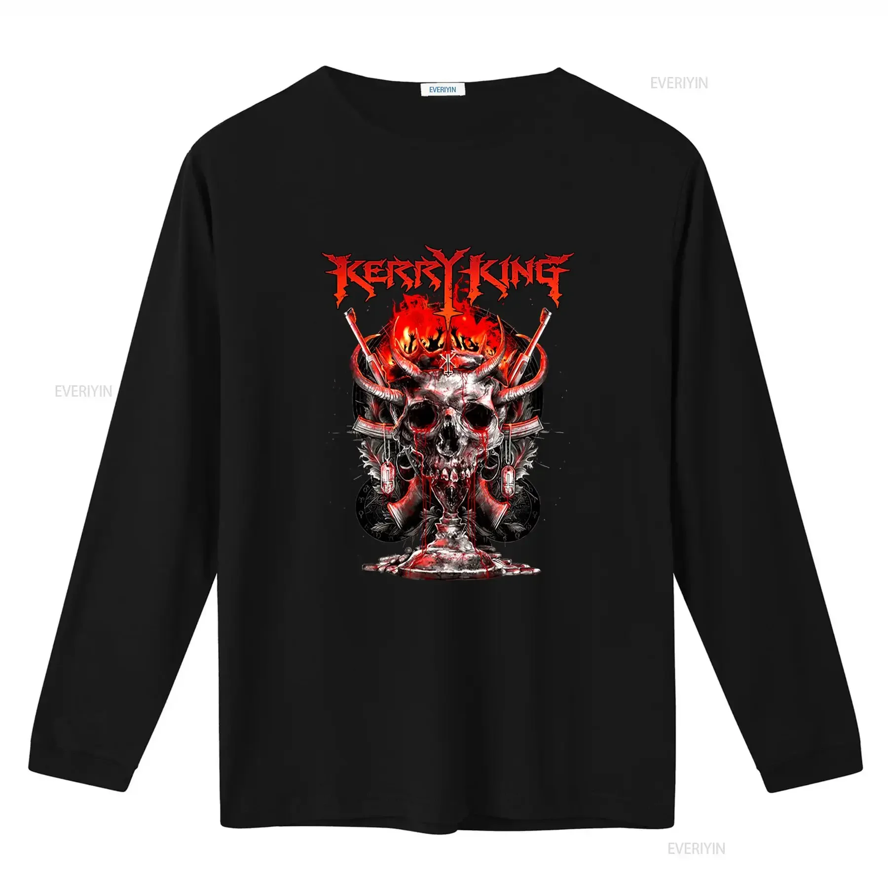 Kerry King North American Tour 2025 Skull Blast ITIN Two Sides Print T Shirt vintage Washed Stretched Stylish fashion Versatile