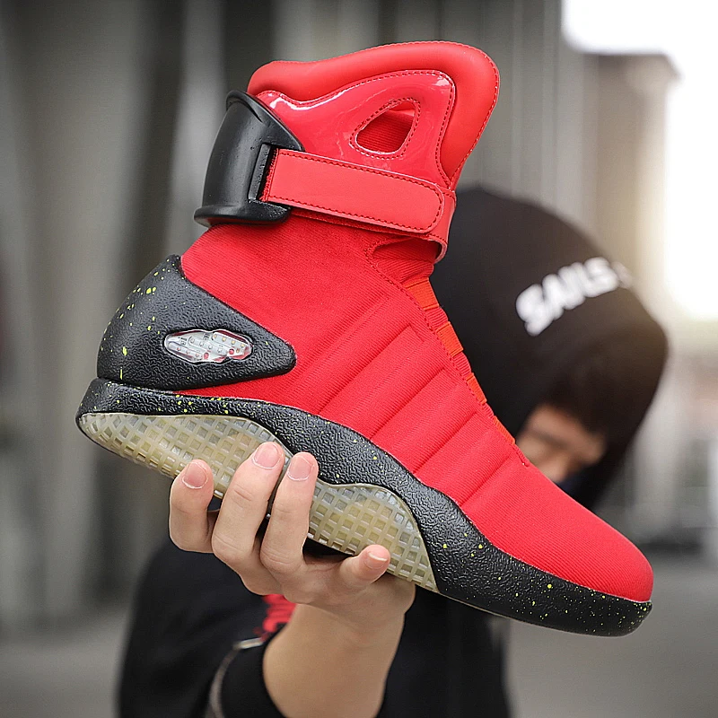 7ipupas Men Boots Adult USB Charging LED Shoes with Remote Control for Men and Women Winter Boots Back to Future Shoes for Party view 3