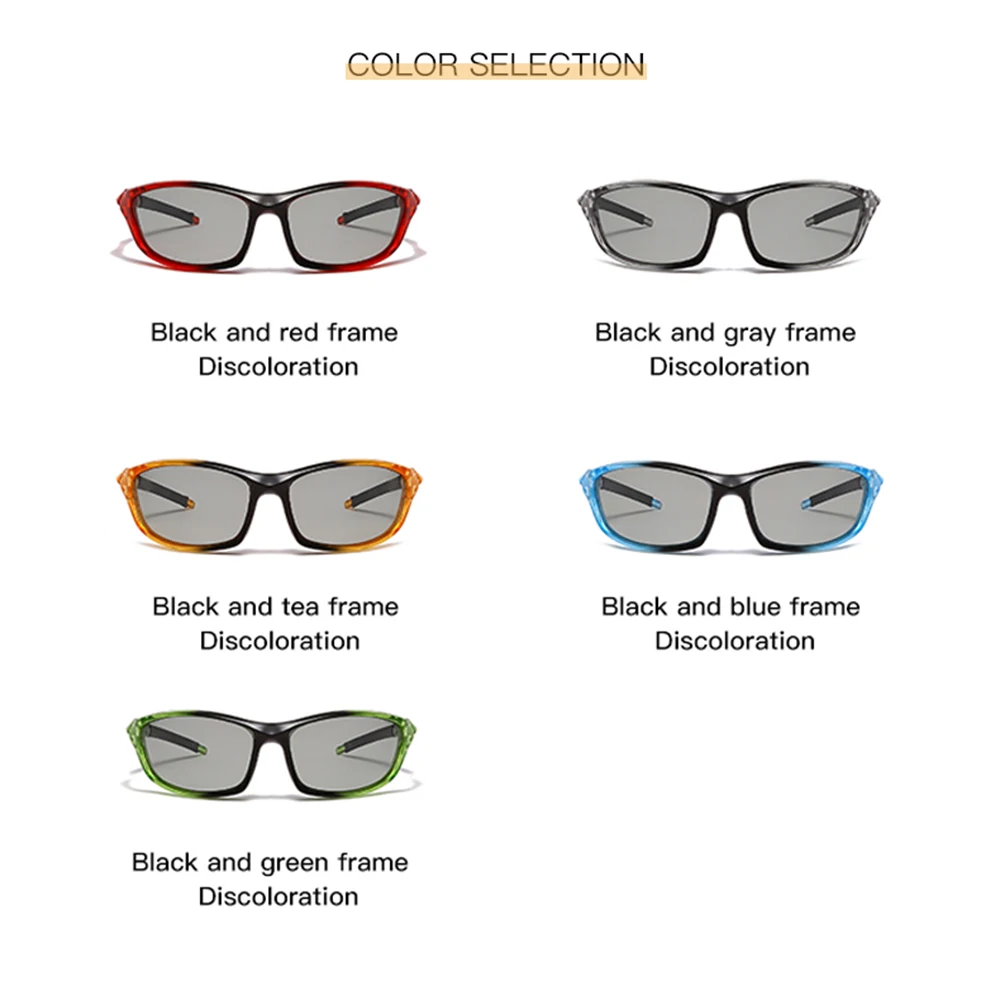AIELBRO-gafas fotocromáticas de ciclismo para hombre, lentes de sol de 5 colores para deportes al aire libre, para bicicleta