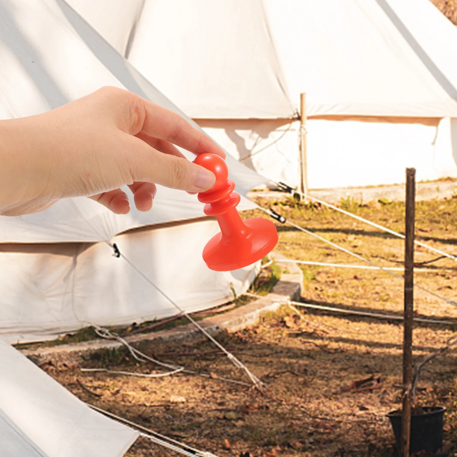 10 قطعة غطاء قضيب المظلة غطاء أمان برهان خيمة قماش القنب المنتزع التخييم القطب قبعة في الهواء الطلق عمود الخيمة دعم المظلة قبعة التنزه