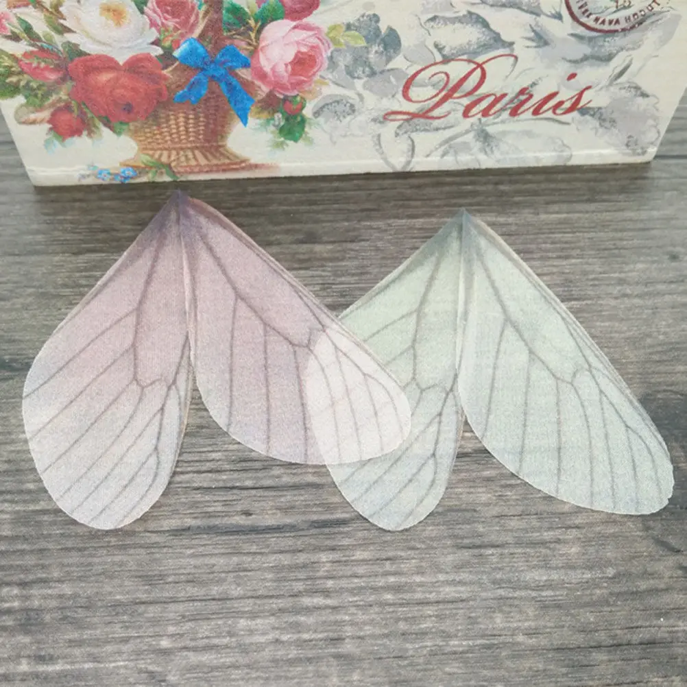 10Pcs Butterfly Wings Earrings Charms DIY 8Cm Lightweight Polyester Decorations for Hair Jewelry Headband Wedding Prom Party