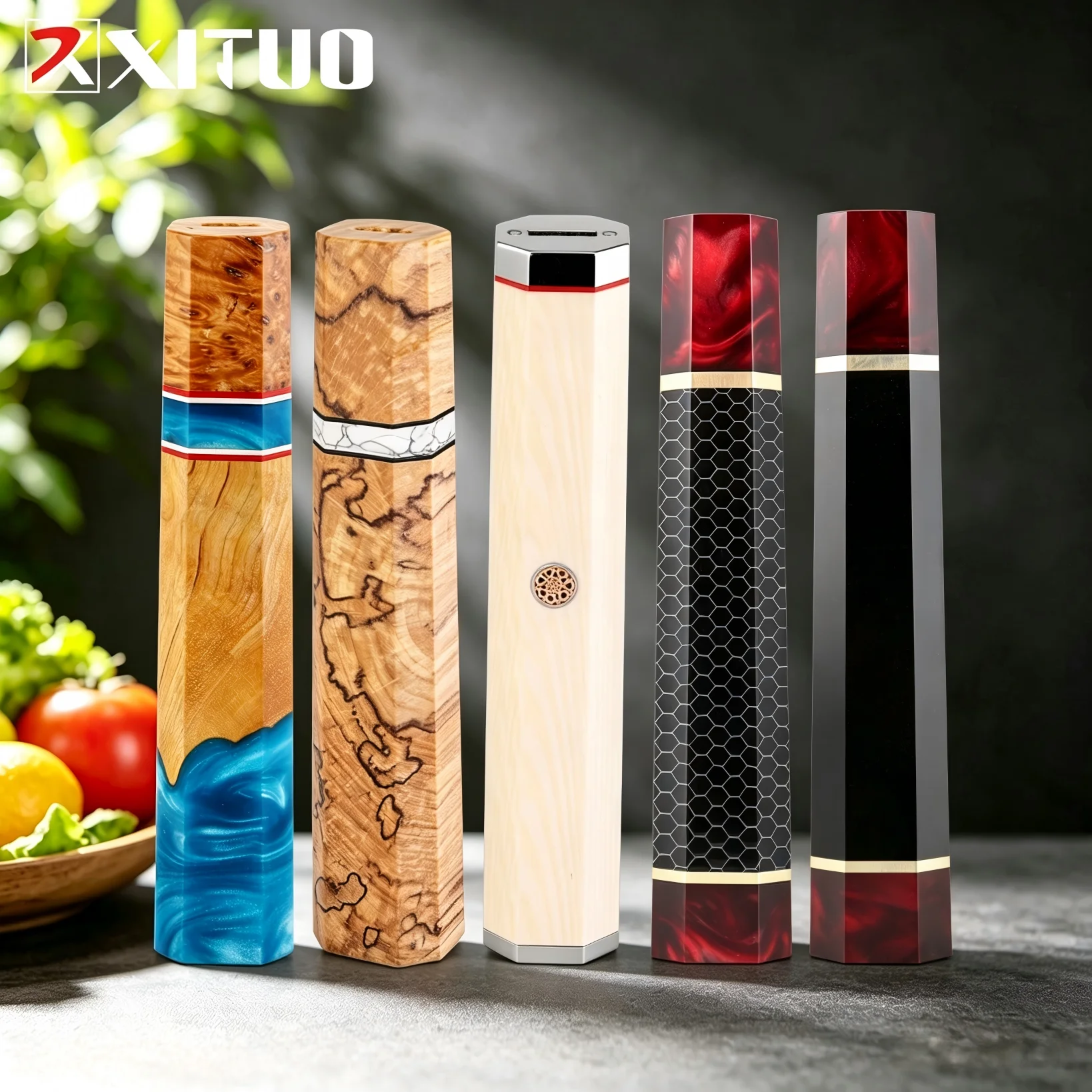 Picture 7: XITUO DIY Handmade Knife Handle Octagonal Knife Handle For Chef Knife Damascus Kitchen Knife Handles Factory Wholesale Customize