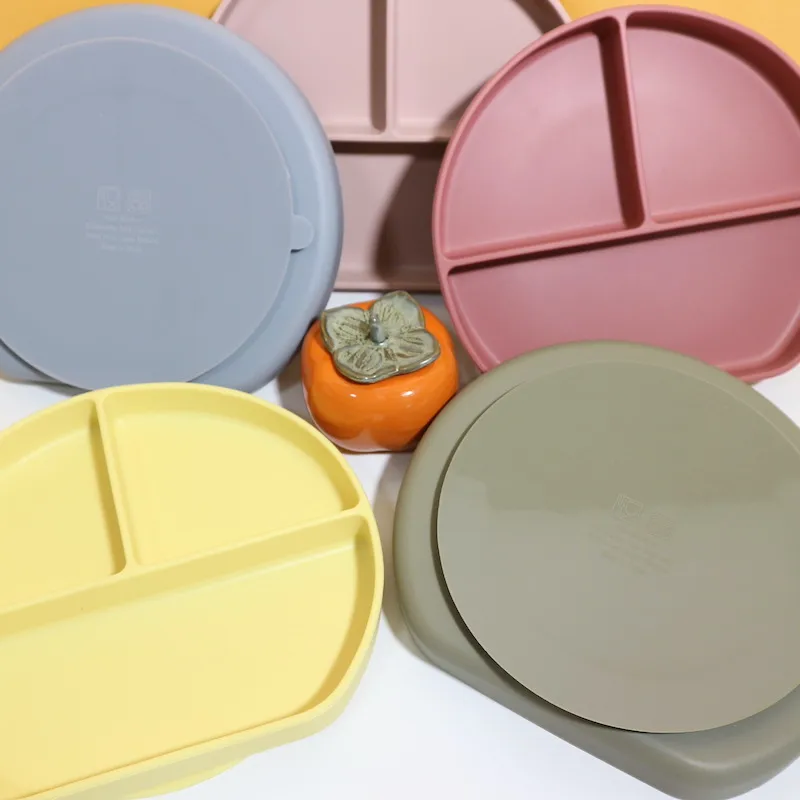 BPA-free Non-slip Food Grade Silicone Food Bowl Baby Silicone Dinner Plate with Suction