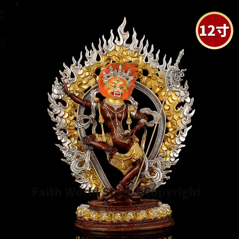 

large good grade gold gilding Buddha brass statue HOME family effective protection Tibetan Simhamukha lion dakinis Buddha 38CM