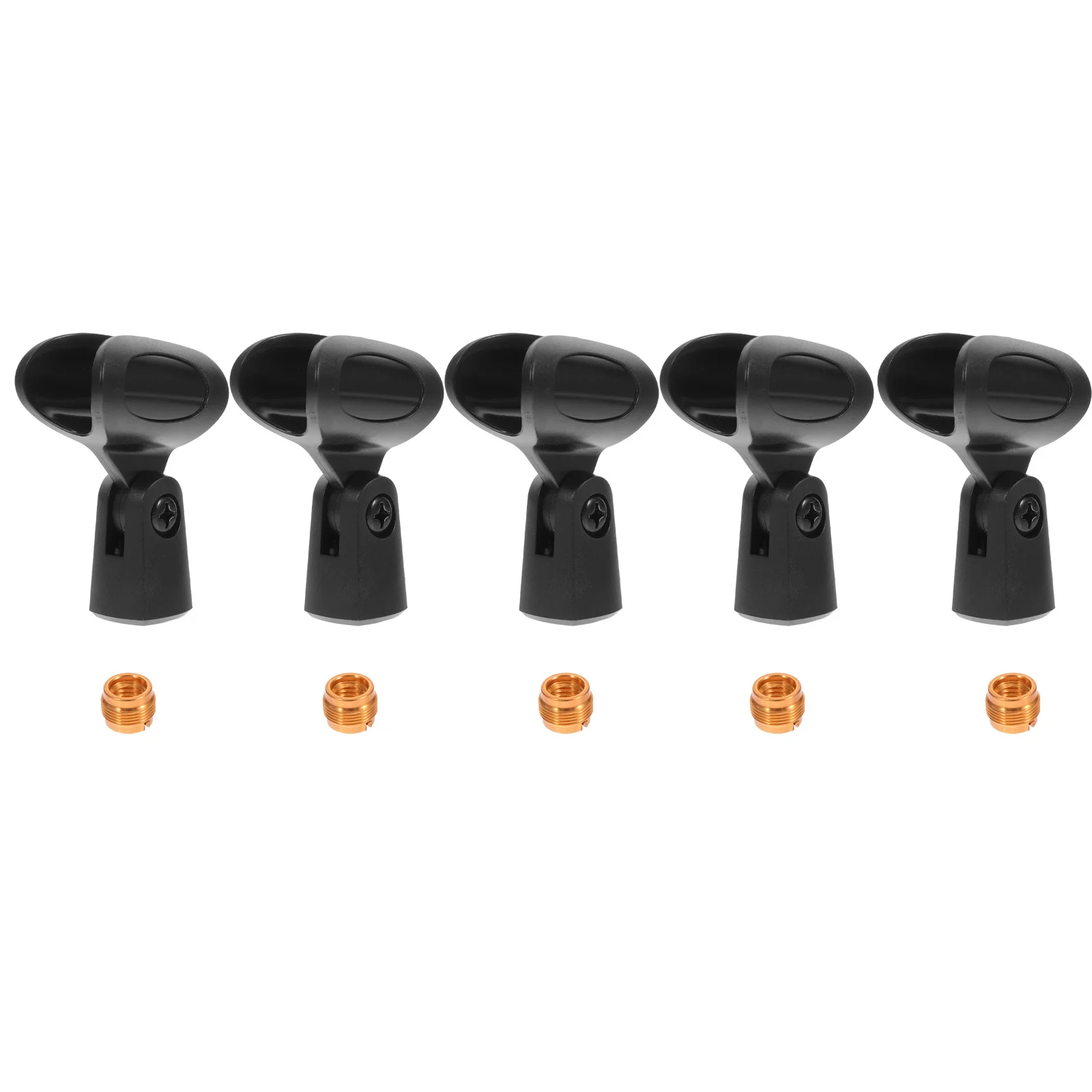 

5Sets Plastic Microphone Clips Universal Mic Holder Clip Adjustable Stand Clip for Dynamic Wireless Microphones Black