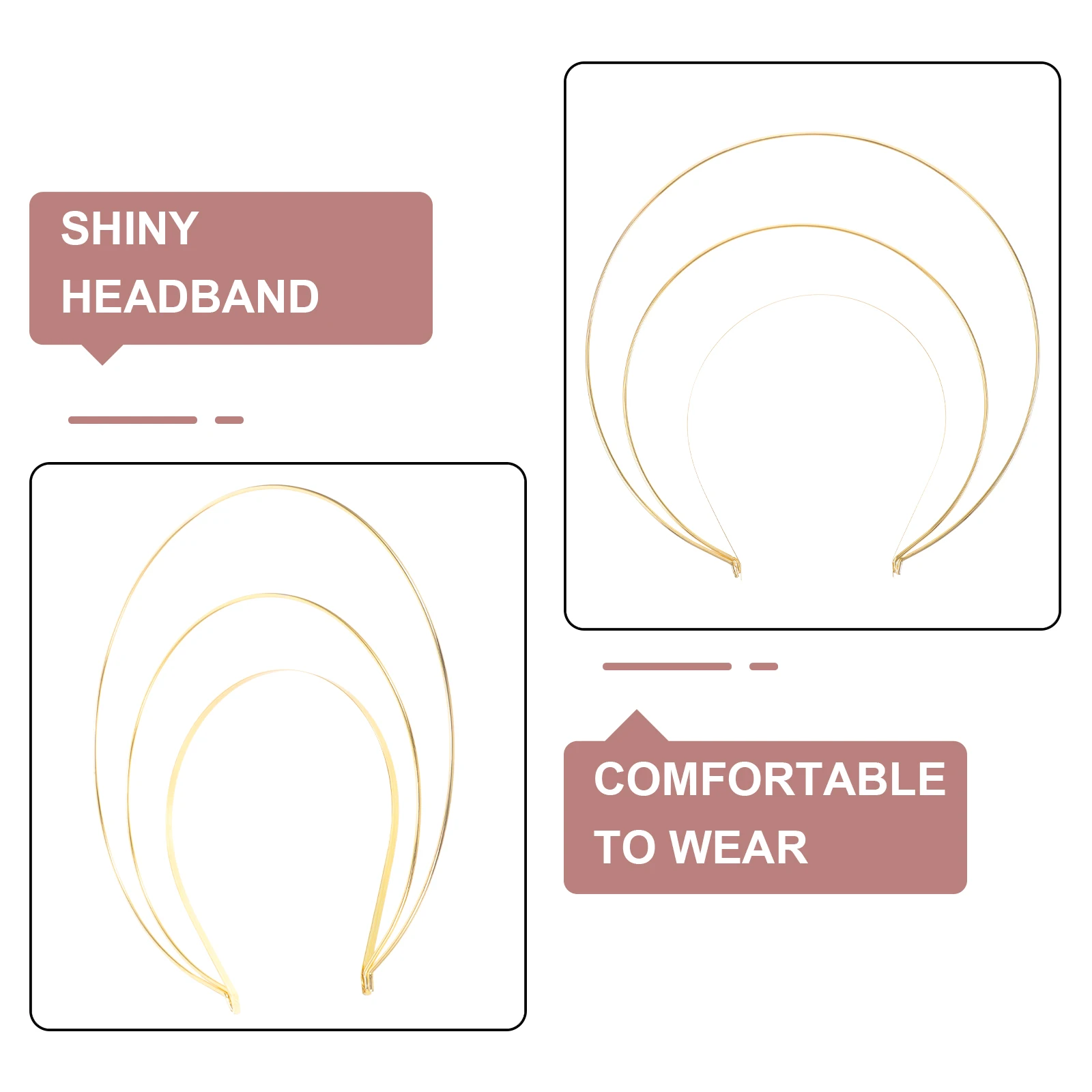 

2 pcs Three-layer Goddess Golden Diy Headband Hair Accessories Birthday Goddess Crown Crown Headband Party Wedding