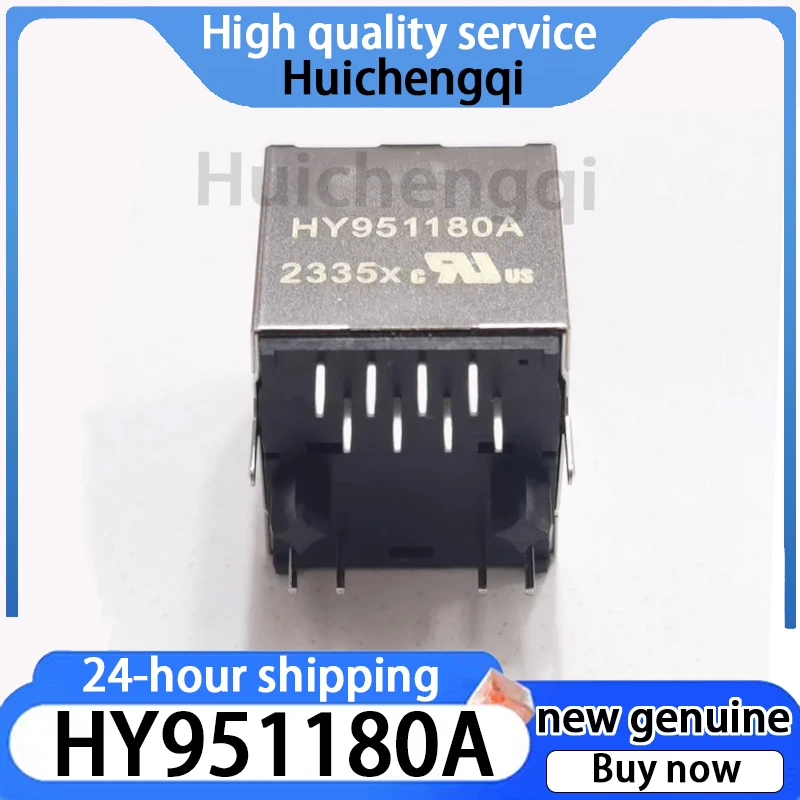 1PCS Original Genuine HY951180A Upright RJ45 Socket 100Base-T WiFi Network Connector with LED