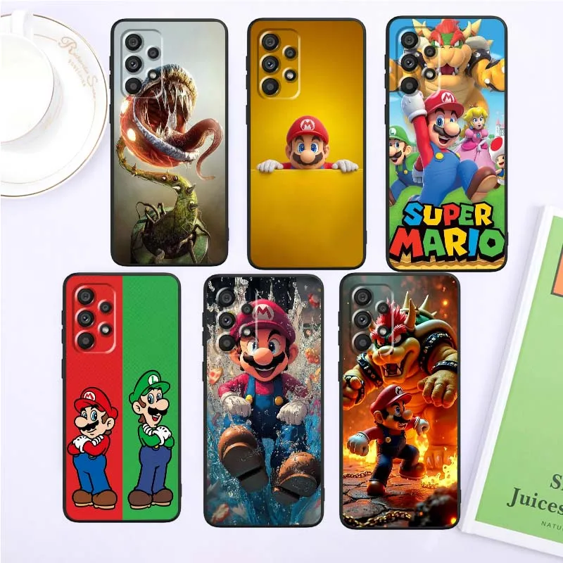 

M-Marios Popular Art Cartoon For Samsung A42 A41 A35 A34 A33 A32 A25 A24 A23 A21s A04 A03 Note 20 Ultra 5G Black Phone Case
