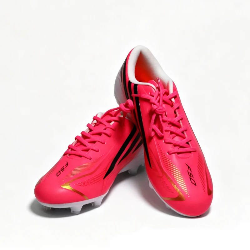 2710 rosa masculino sapatos de futebol tf/fg treinamento tênis de futebol jogo juventude turf futebol chuteira campo meninos 34-45