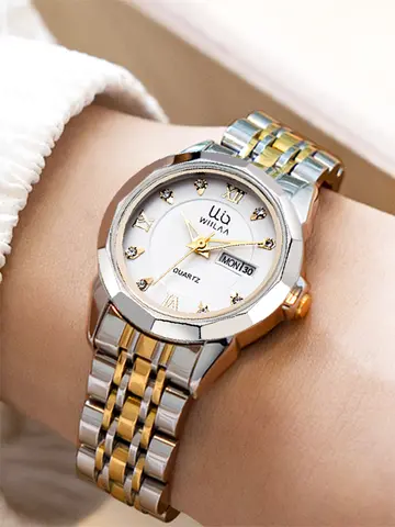 Damklockor 2025 Toppmärke Lyxigt Rostfritt Stålarmband Högkvalitativa Damarmbandsur För Kvinnlig Klocka Dam Quartzklocka 10 best sales klockor utan armband - №10