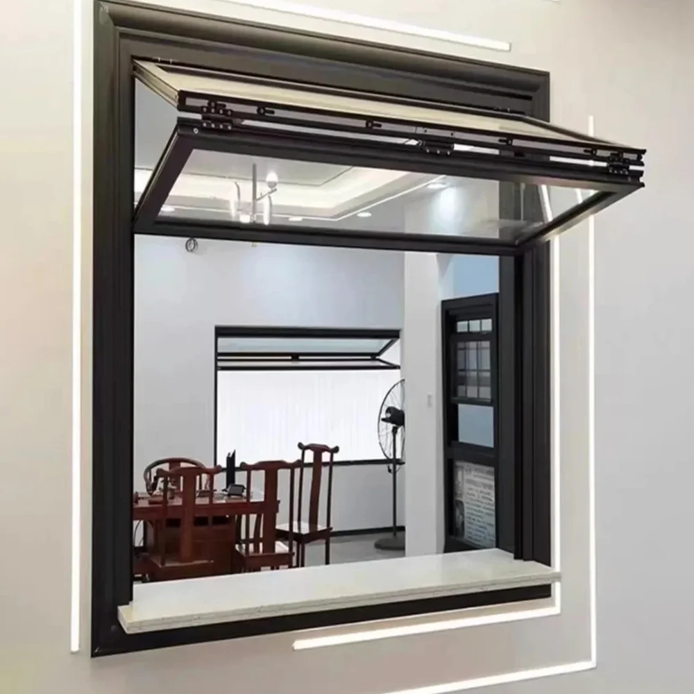 Sixinalu Folding Window House Bi-Fold Sliding Window Horizontal Tempered Double Glazed Aluminium Windows for Balcony Garden