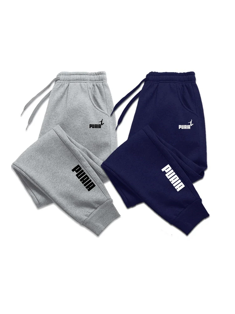 Pantaloni da Jogging con stampa da uomo pantaloni sportivi pantaloni da corsa Fitness pantaloni sportivi in tinta unita stile Harajuku pantaloni da casa facili da abbinare
