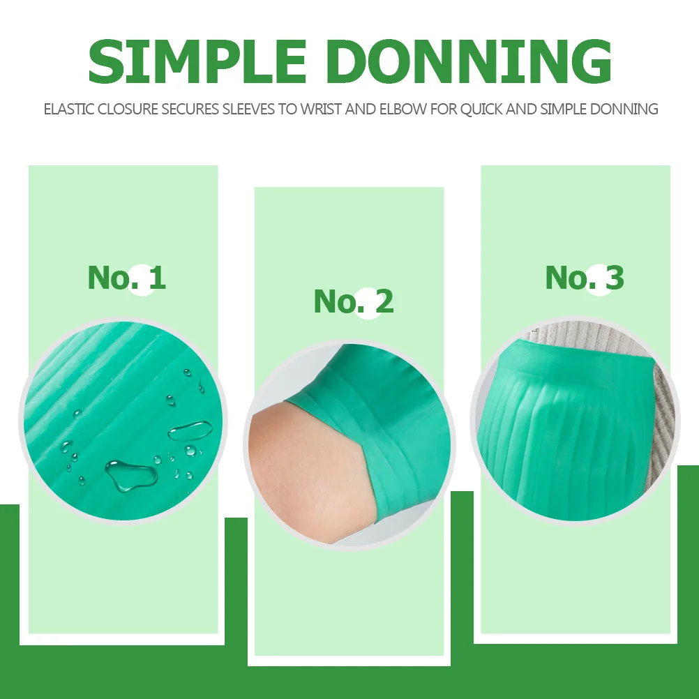 

Waterproof Rubber Arm Sleeves Oil Resistant Protective Oversleeve Reusable Latex Working Sleeve Green Emulsion Lightweight