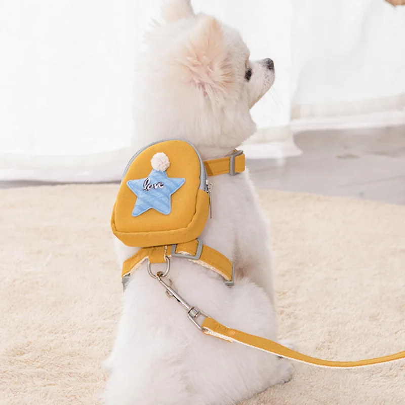 

Traction rope, harness, backpack, dog leash, chest-mounted dog chain, cat rope, for small dogs