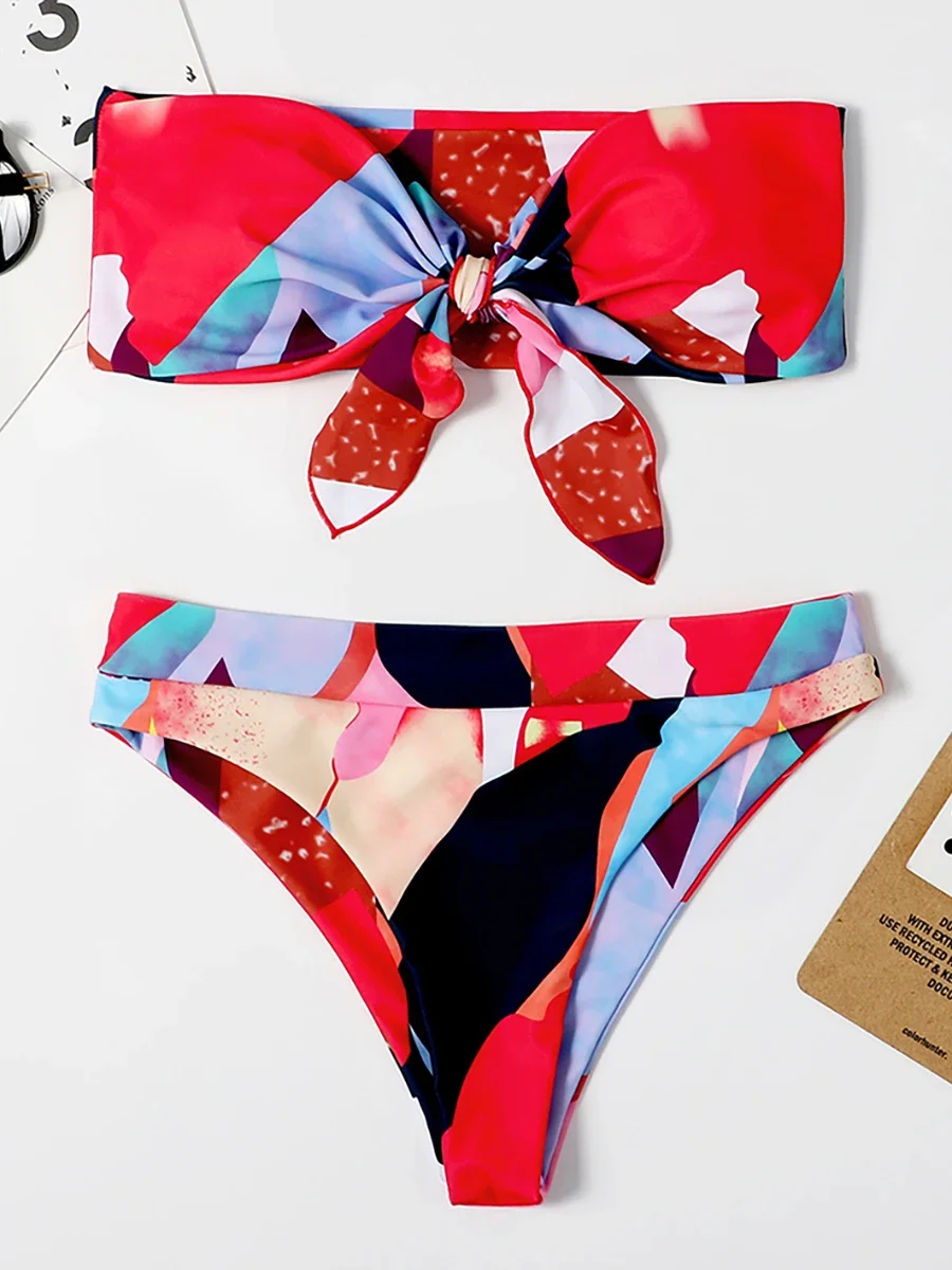 Costume da bagno sexy Costumi da bagno da donna Bikini a vita alta 2024 Bikini a gamba alta con fiocco Set da nuoto per costume da bagno Costumi da bagno donna