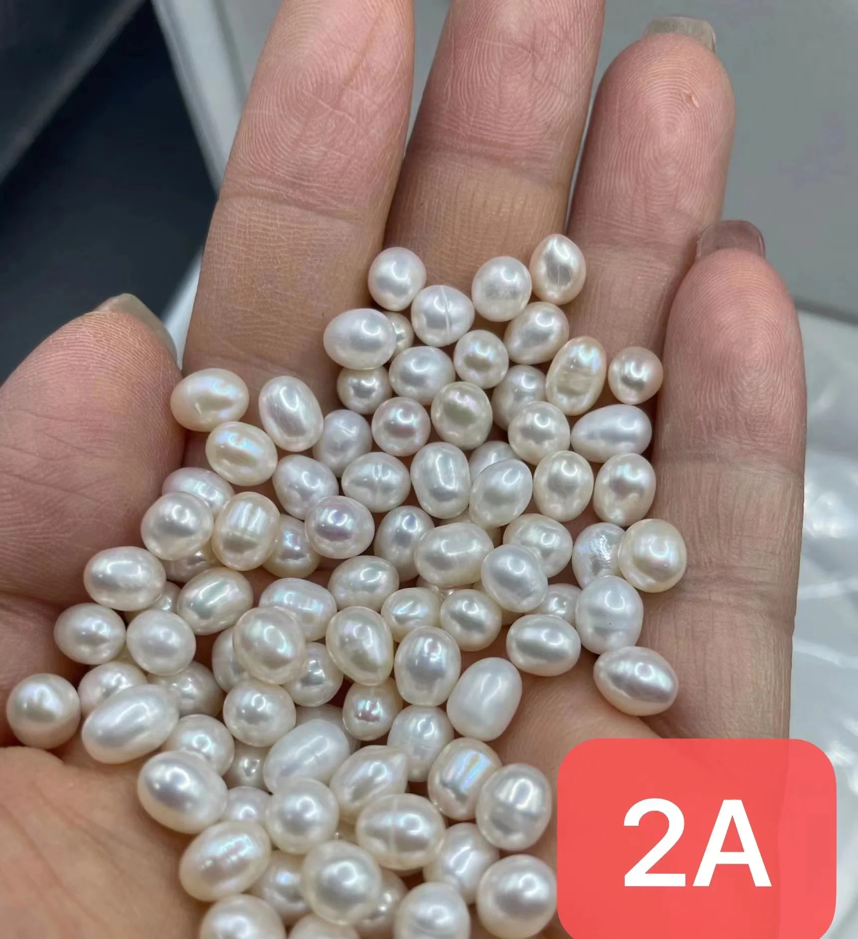 2A 3A 4A High Luster Natural Freshwater Drop Pearl 5x7mm-10x14mm Half Drilled  Loose Beads Pearls for Jewelry Making Earring