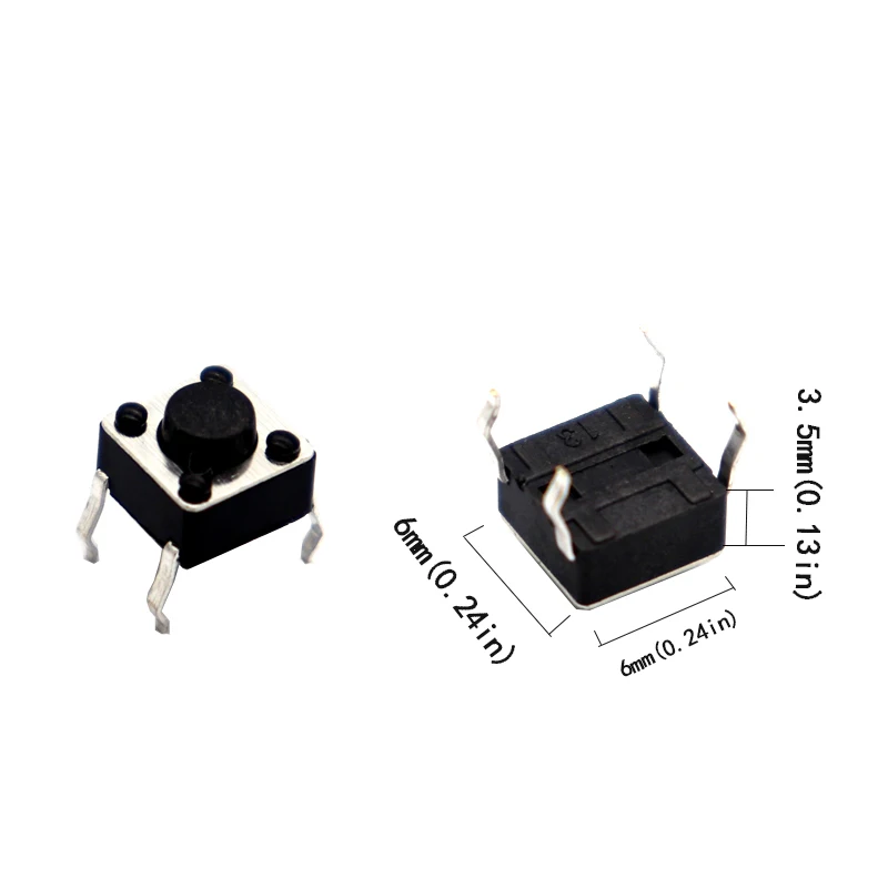 【100-50PCS】6x6 Push Button Switch DIP 6X6X4.3 Light Touch Switch 6x6x4.3 5 6 7 8 9 10 11 12 13MM The Power Switch 4Pins