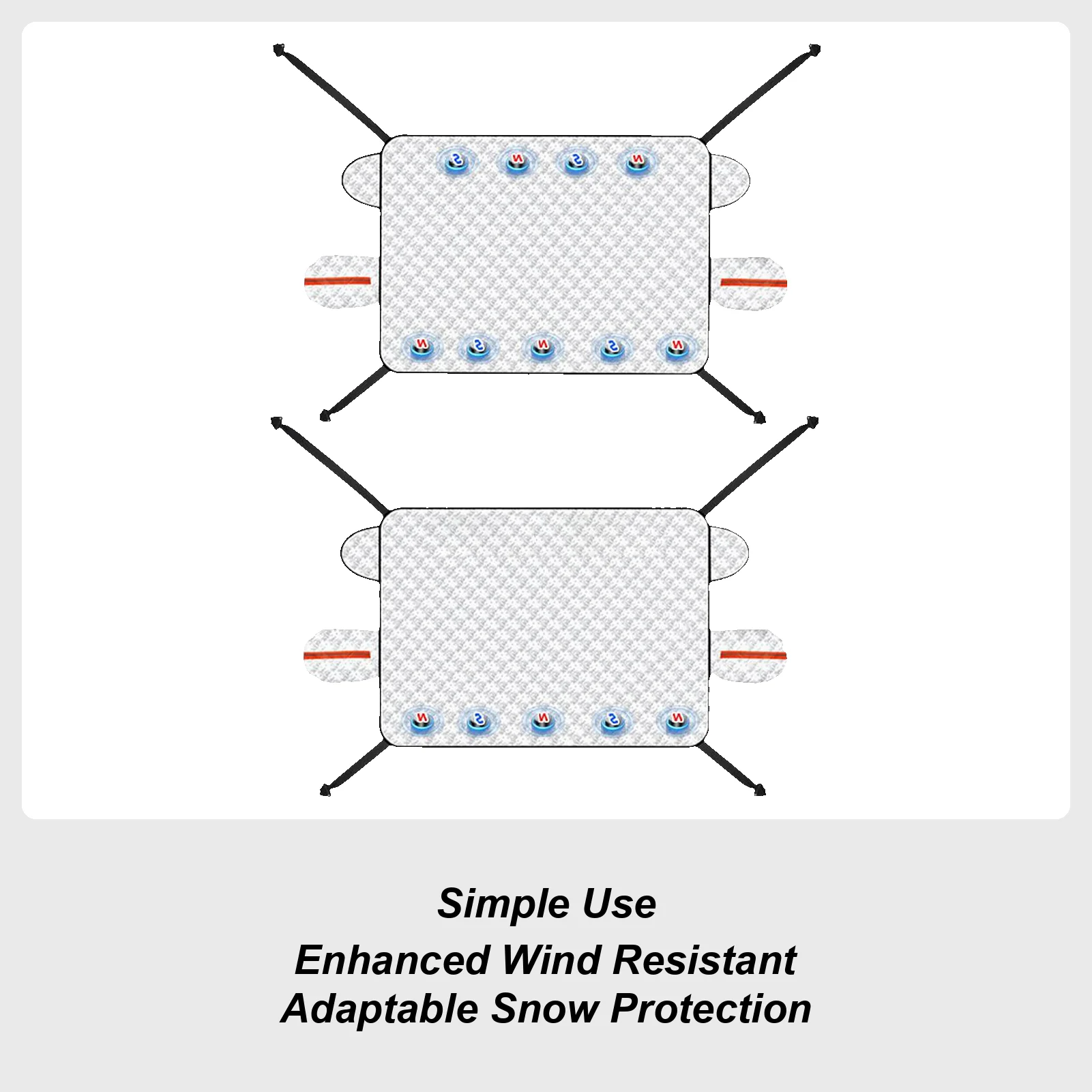 

Car Windshield Ice Cover Magnetic Winter Car Windshield Snow Ice Protector 3-Layer Sun Shade Frost Protector for Vehicle SUV RV